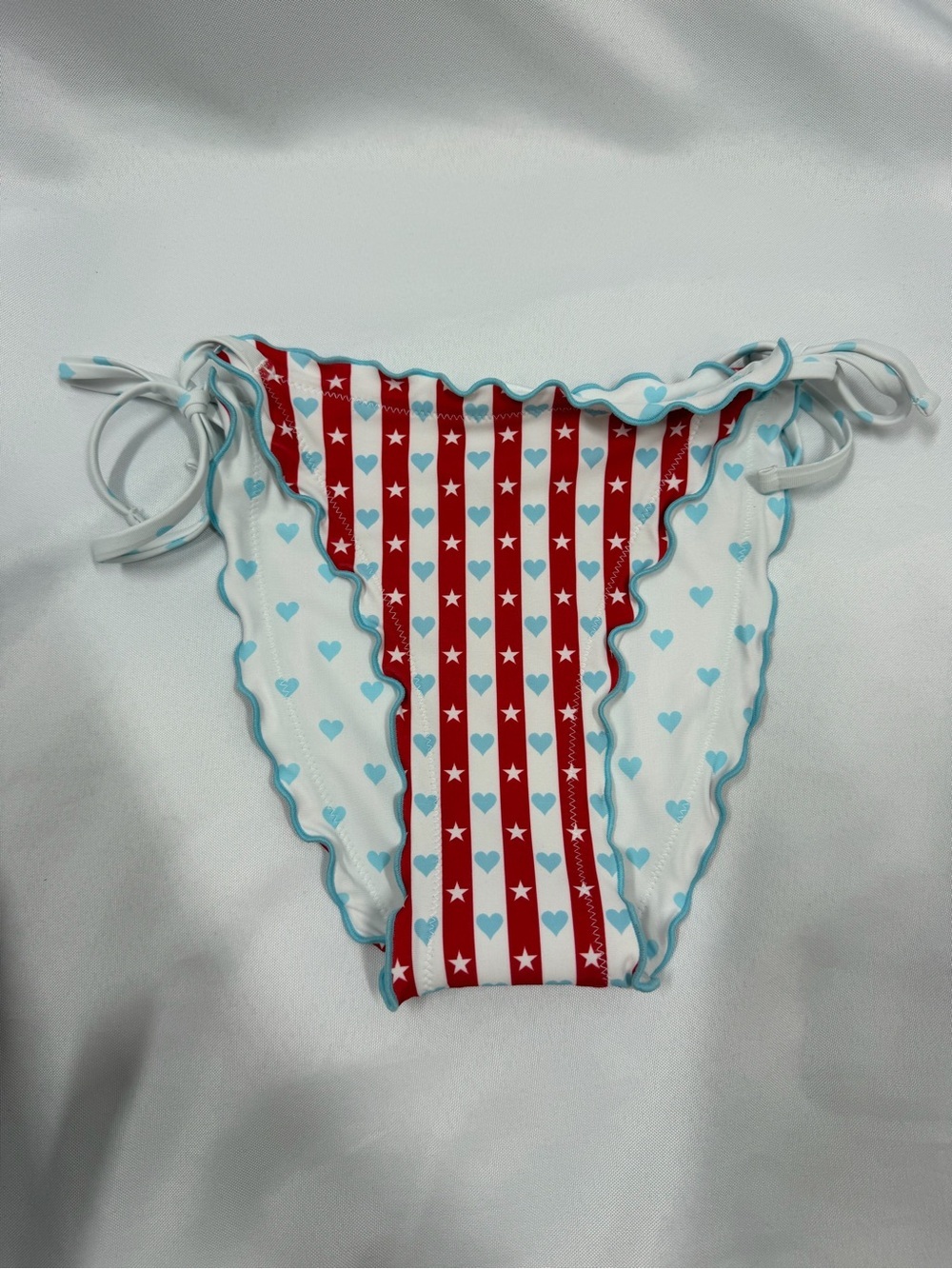 NWT Wild Fable | Reversible Red White Blue Heart Swim Bottoms Women's Size Small